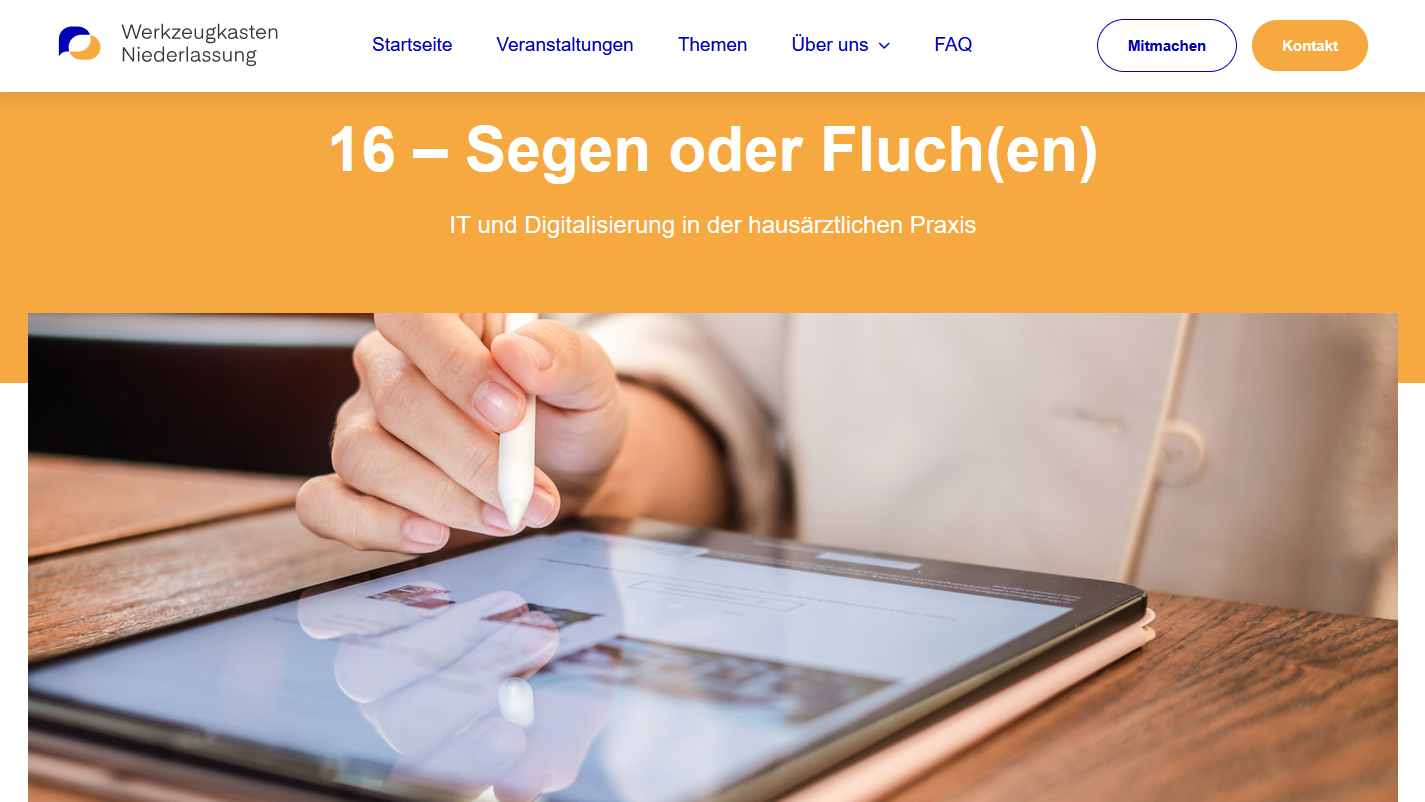 Screenshot Website Hausarzt Werkzeugkasten